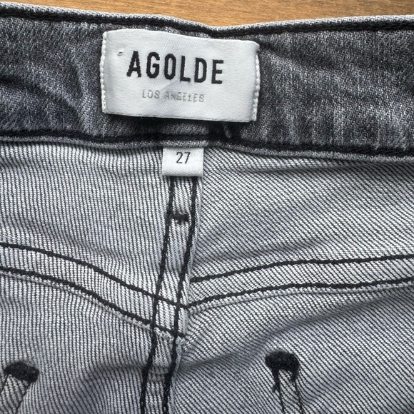 AGOLDE Nico High Waist Slim Foretold Grey Raw Hem 27 - Picture 6 of 8
